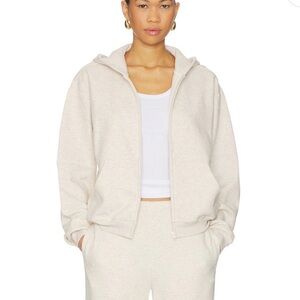 SKIMS ZIPPERED HOOD Oatmeal Heather